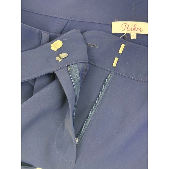 PARKER Women’s Elliot Pant 6 Aquarius Blue Cropped Tie-Waist Work EUC B58 - Picture 4 of 6